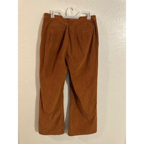 Hunter & Brown Curdoroy Orange Ribbed High Rise 70’s Style Wide Leg Pants - Picture 7 of 9